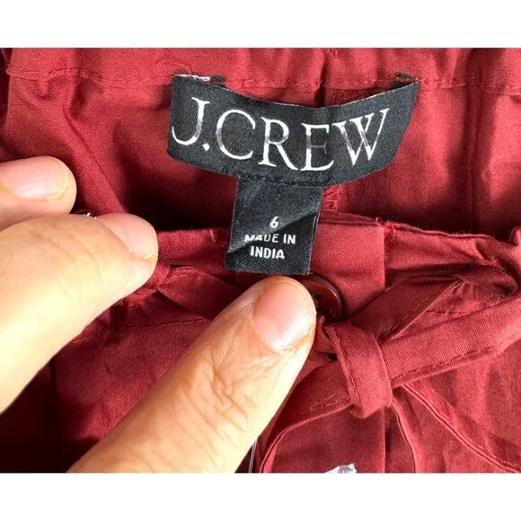 J.Crew Cinched-waist shirtdress‎ red milk maid preppy sz 6